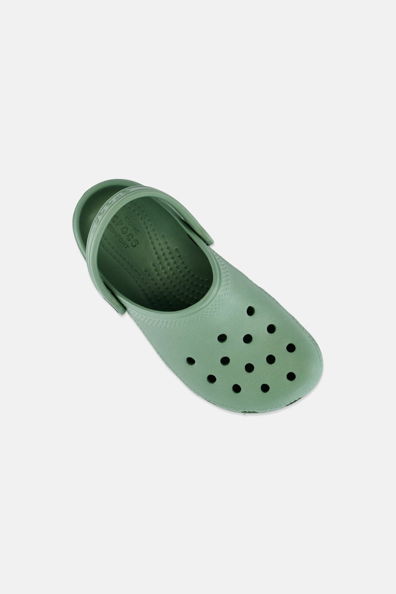 crocs Kids Boy Sling Back Classic Clogs, Sage Green - Image 3